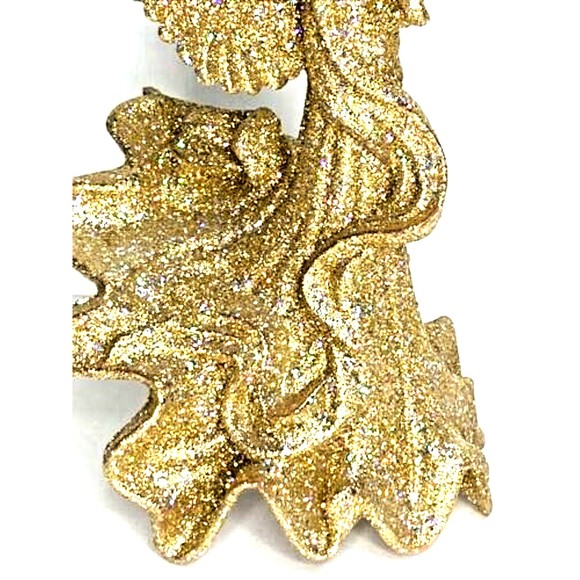 Gold Glittered Angel Christmas Tree Topper, Holiday Ornament Decoration - Picture 4 of 9
